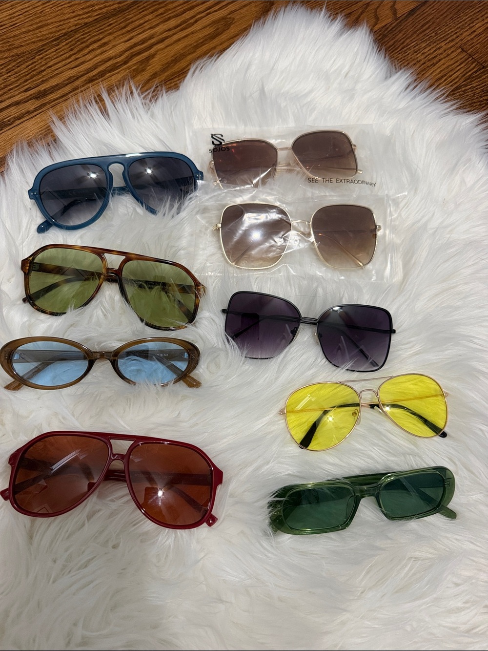 Colorful Sunglasses Assortment - Yellow, Green, Blue & More